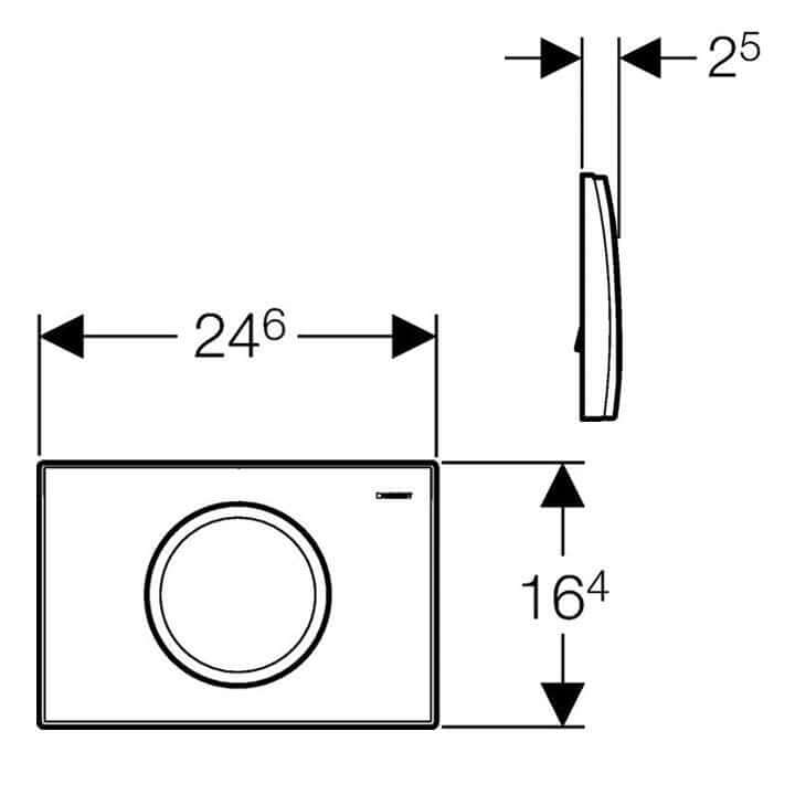 Geberit Delta-15 einzelne Druckplatte weiß