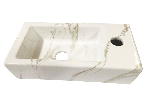 Rhea S mini Brunnen rechts 36,5 x 18 x 9 cm Keramik Carrara