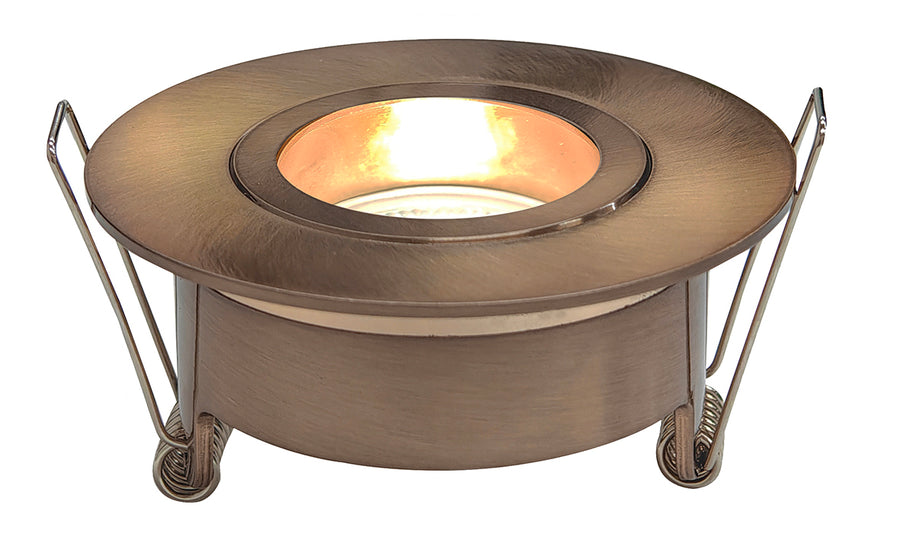 Wiesbaden Spotz inbouwspot enkel dimbaar IP65 geborsteld brons koper - productfoto