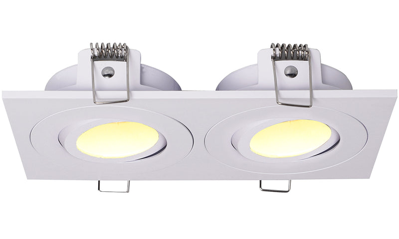 Wiesbaden Spotz inbouwspot dubbel dimbaar IP65 Mat wit - productfoto