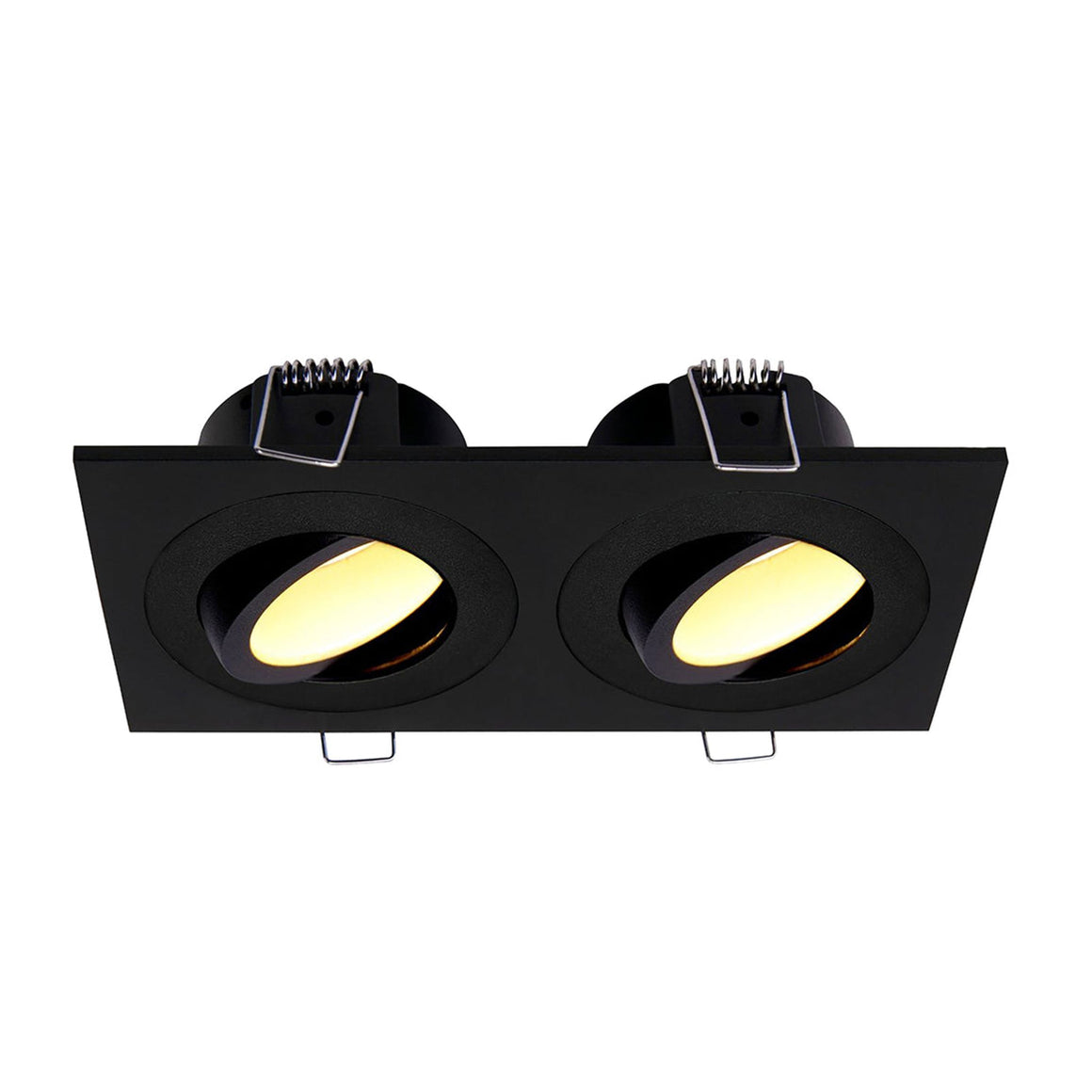 Wiesbaden Spotz inbouwspot dubbel dimbaar IP65 Mat zwart - productfoto