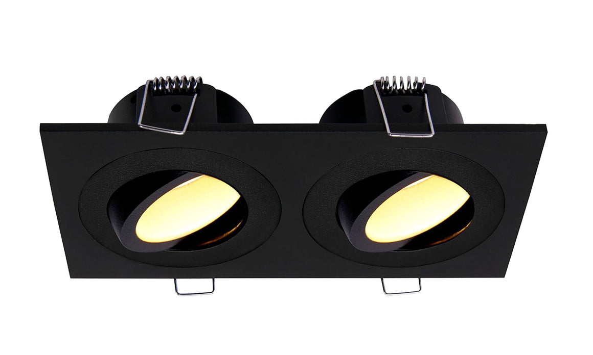 Wiesbaden Spotz inbouwspot dubbel dimbaar IP65 Mat zwart - productfoto