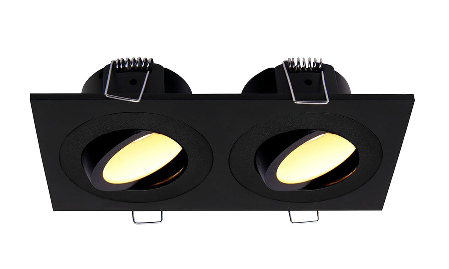 Wiesbaden Spotz inbouwspot dubbel dimbaar IP65 Mat zwart - productfoto