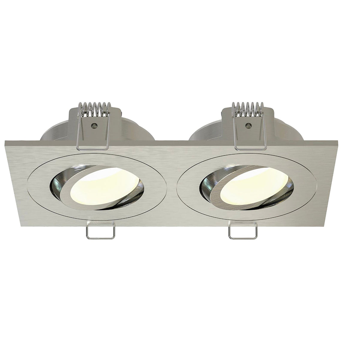 Wiesbaden Spotz inbouwspot dubbel dimbaar IP65 geborsteld staal - productfoto