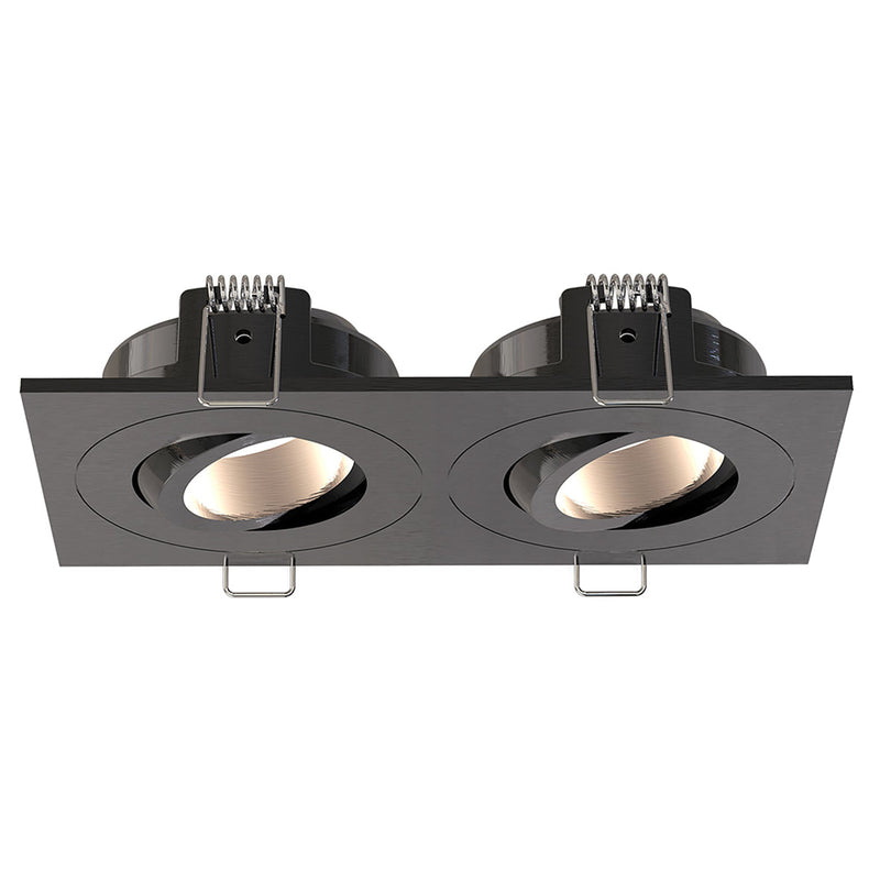 Wiesbaden Spotz inbouwspot dubbel dimbaar IP65 Gunmetal - productfoto