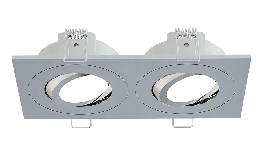Wiesbaden Spotz inbouwspot dubbel dimbaar IP65 Chroom - productfoto