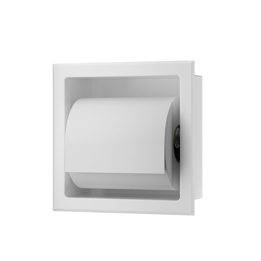 Xellanz Rocko toiletrolhouder zonder klep inbouw mat wit - productfoto