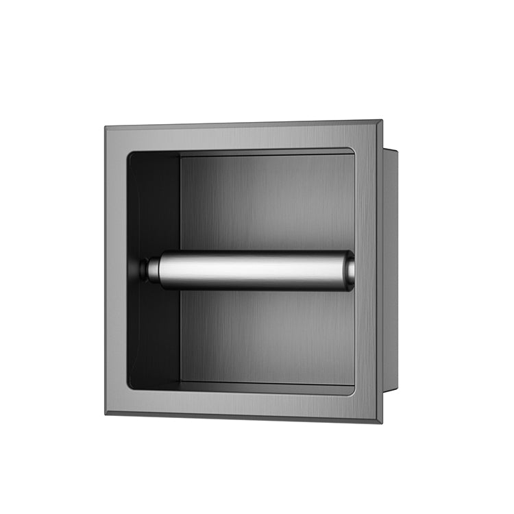 Xellanz Rocko toiletrolhouder zonder klep inbouw PVD Gunmetal - productfoto