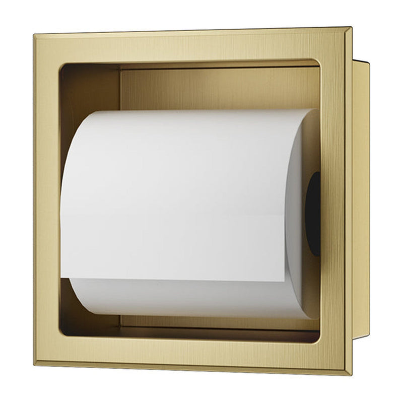 Xellanz Rocko toiletrolhouder zonder klep inbouw PVD Geborsteld messing - productfoto