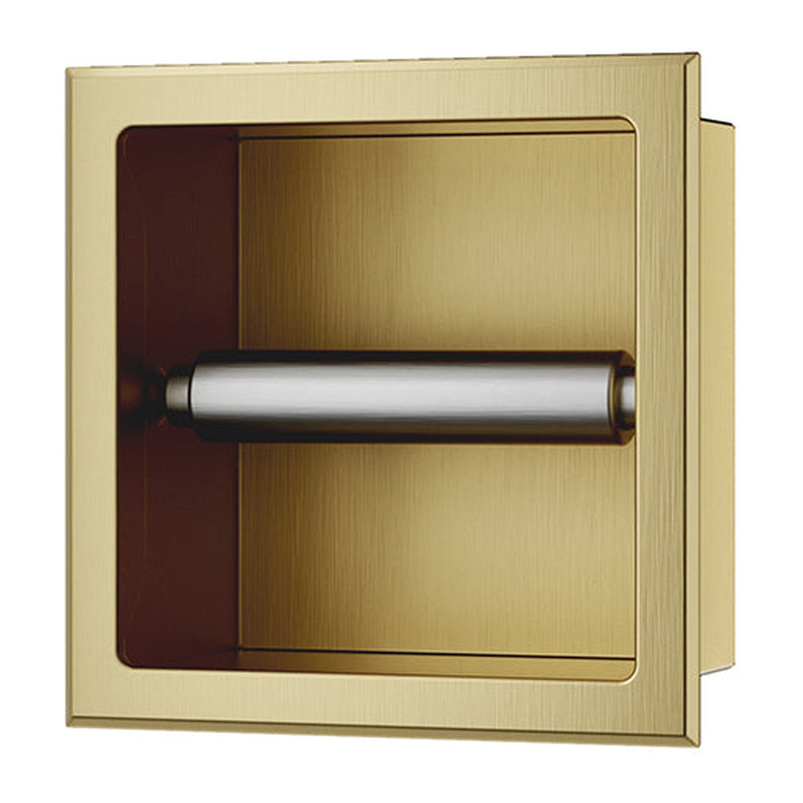 Xellanz Rocko toiletrolhouder zonder klep inbouw PVD Geborsteld messing - productfoto