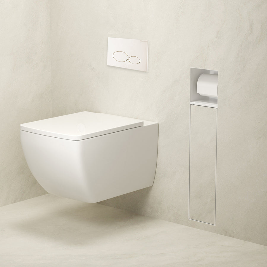 Xellanz Rocko toiletrol- en borstelhouder inbouw betegelbaar Mat wit - detailfoto