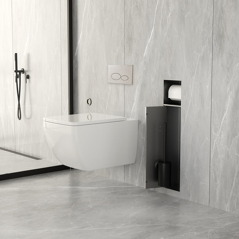 Xellanz Rocko toiletrol- en borstelhouder inbouw betegelbaar PVD Gunmetal - detailfoto