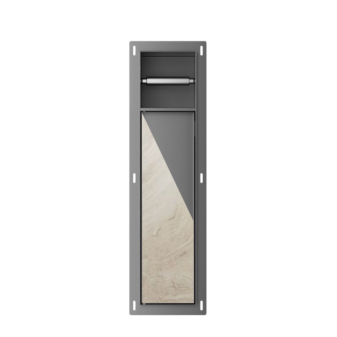 Xellanz Rocko toiletrol- en borstelhouder inbouw betegelbaar PVD Gunmetal - productfoto