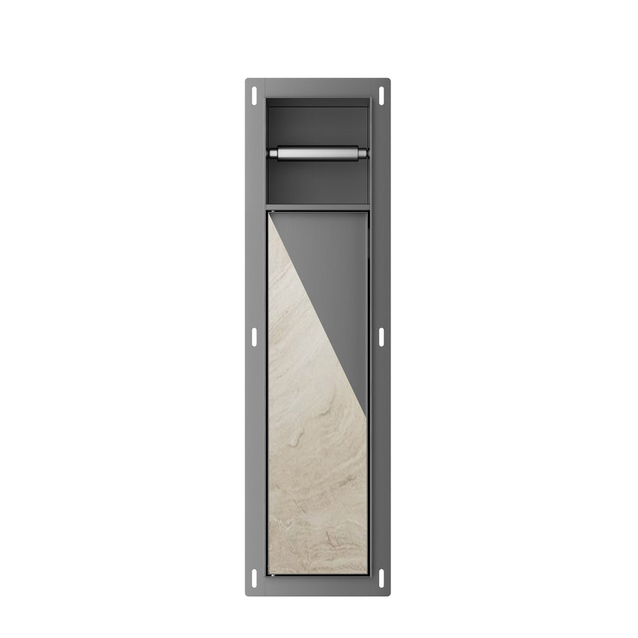 Xellanz Rocko toiletrol- en borstelhouder inbouw betegelbaar PVD Gunmetal - productfoto