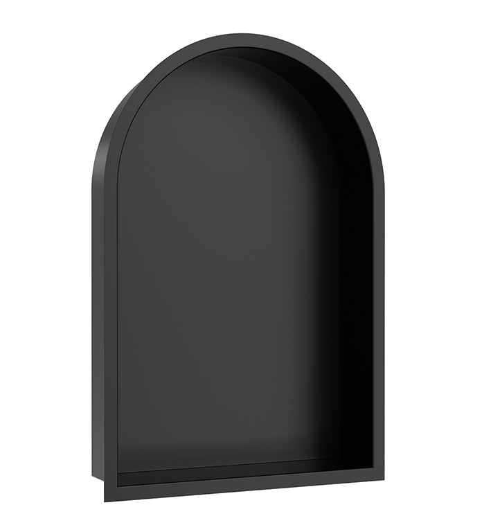 Wiesbaden Demis inbouwnis ovaal 30 x 45 x 7 cm / Mat zwart - productfoto