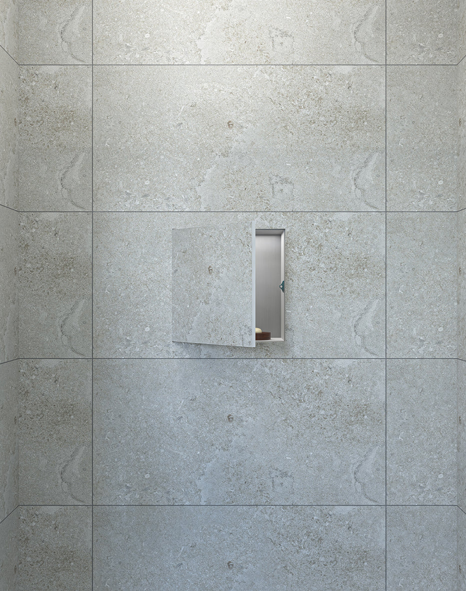 Wiesbaden Demis inbouwnis betegelbaar 30 x 30 x 14 cm RVS - detailfoto