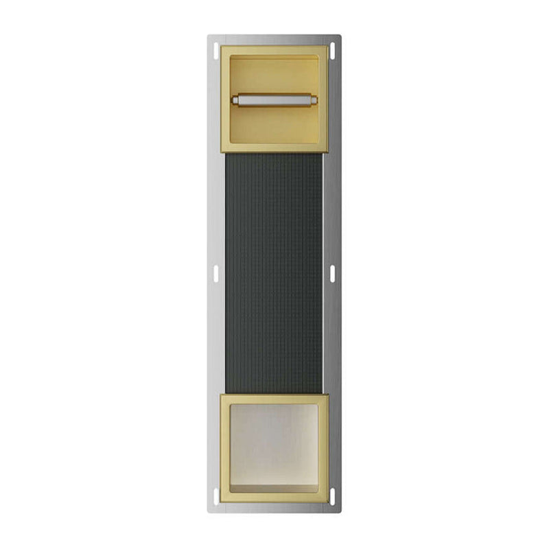 Xellanz Rocko toiletrolhouder zonder klep en reserverolhouder inbouw geborsteld messing