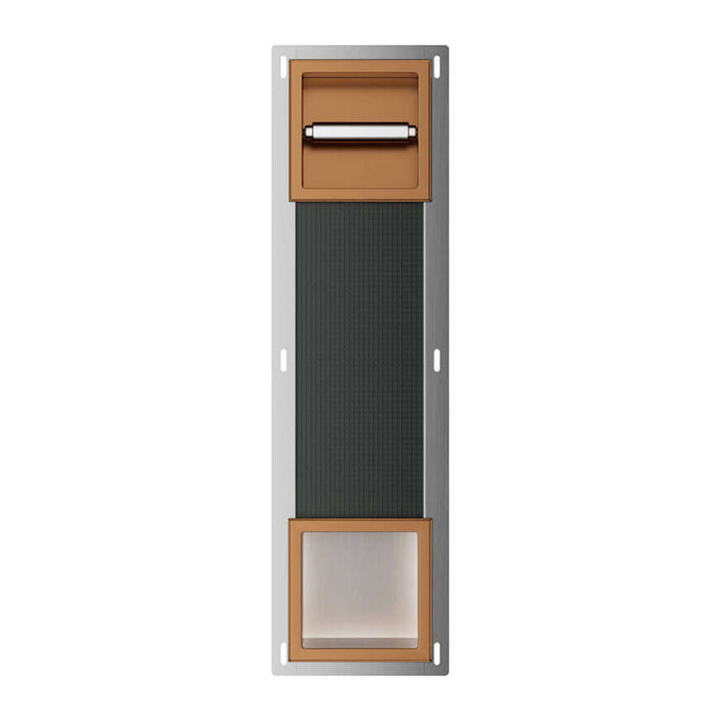 Xellanz Rocko toiletrolhouder zonder klep en reserverolhouder inbouw geborsteld brons koper