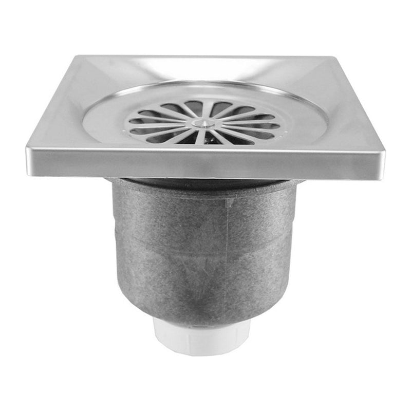 Riko Luxe bonde de douche avec sortie inférieure 14 x 14 cm inox