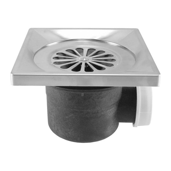 Riko Luxe doucheput met zijuitlaat 14 × 14 cm RVS