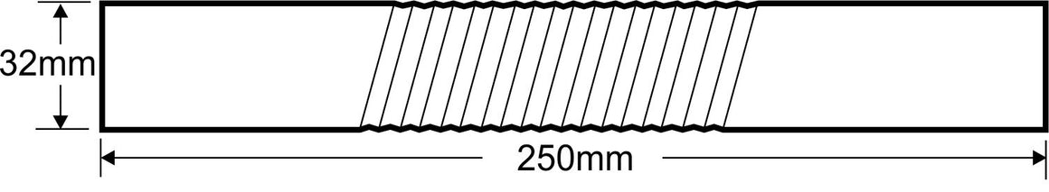 Riko chroom muurbuis recht buigbaar 32 mm - technische tekening