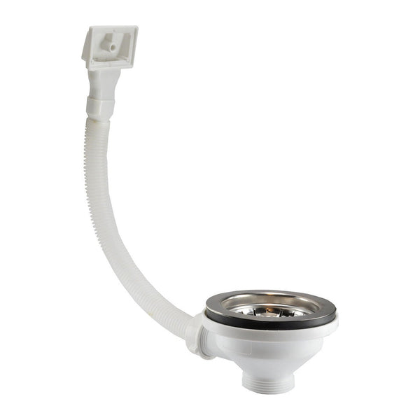 Riko korfplug met rooster en overloop 90 mm RVS