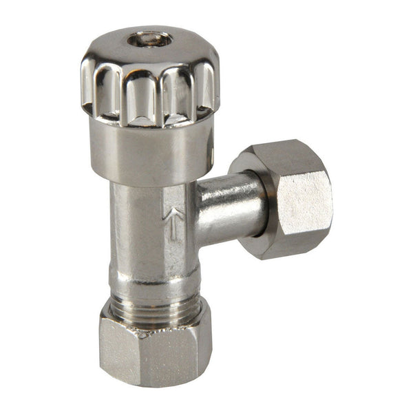 Riko hoekstopkraan 3/8" x 12 mm knel verchroomd