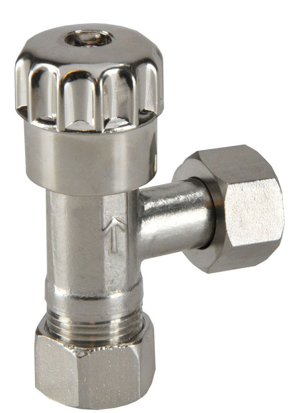 Riko hoekstopkraan 3/8" x 12 mm knel verchroomd