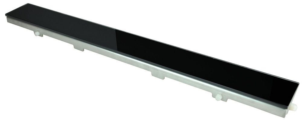 Wiesbaden glasrooster voor douchegoot glanzend zwart 100 cm - productfoto