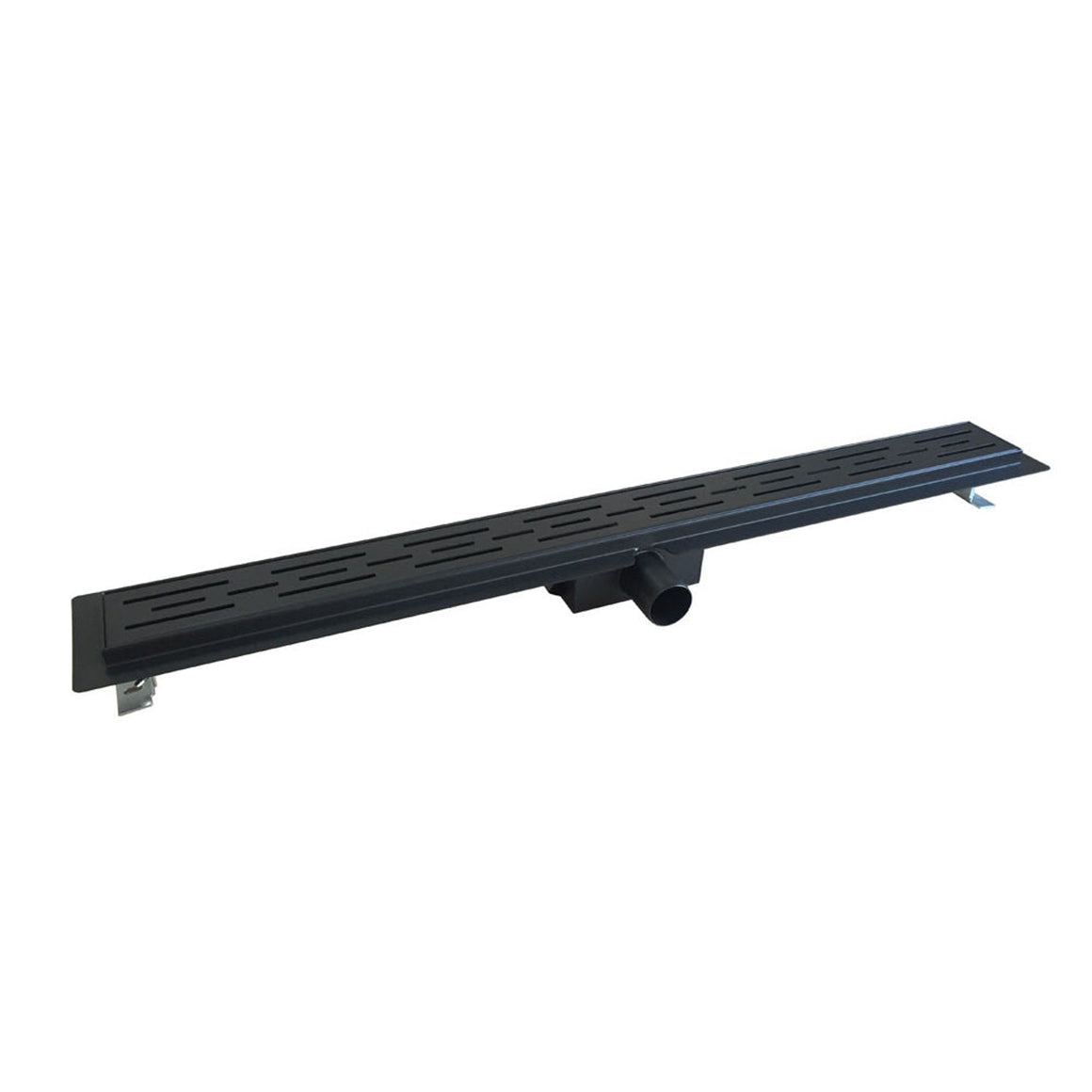 Wiesbaden douchegoot met flens en rooster mat zwart 80 cm - productfoto