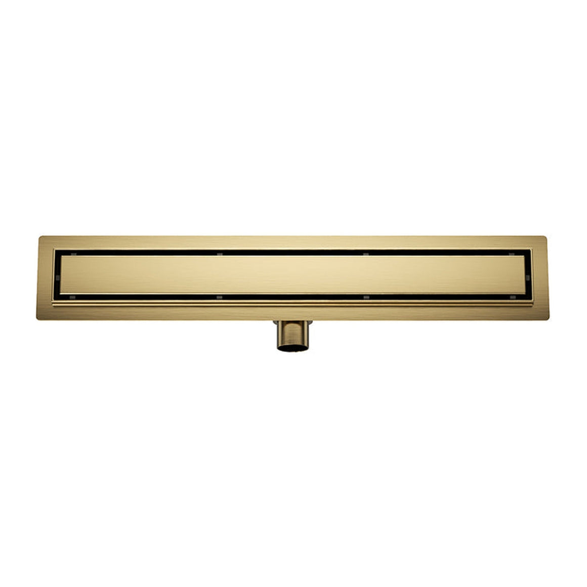 Wiesbaden douchegoot met flens en tegelrooster PVD 80 cm / Geborsteld messing - productfoto
