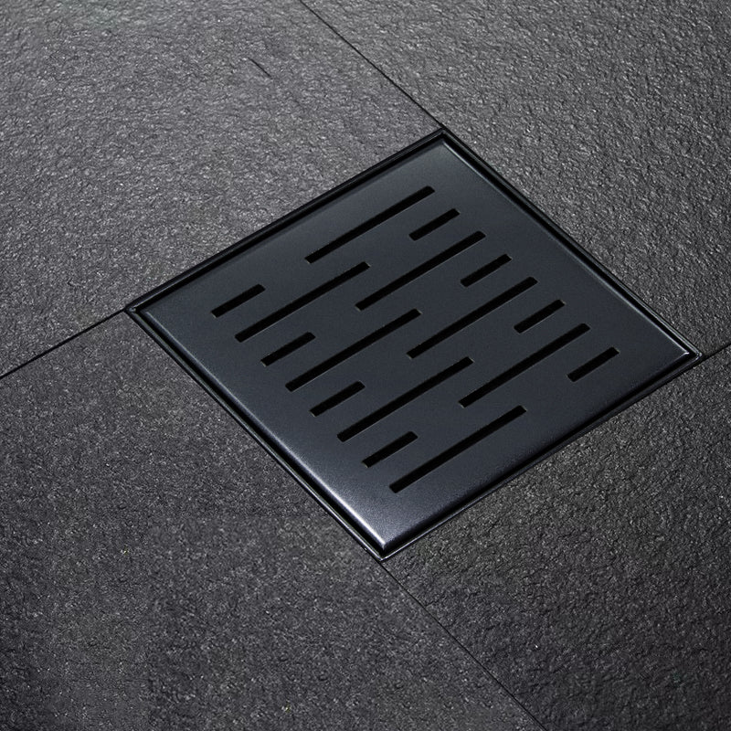 Wiesbaden doucheput met flens en zijuitlaat mat zwart 15 x 15 cm - detailfoto