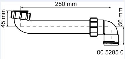 McAlpine 5285 ruimtebesparende bocht 6/4 - technische tekening