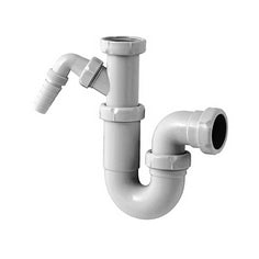 Riko P-sifon telescopisch met machineaansluiting wit - productfoto