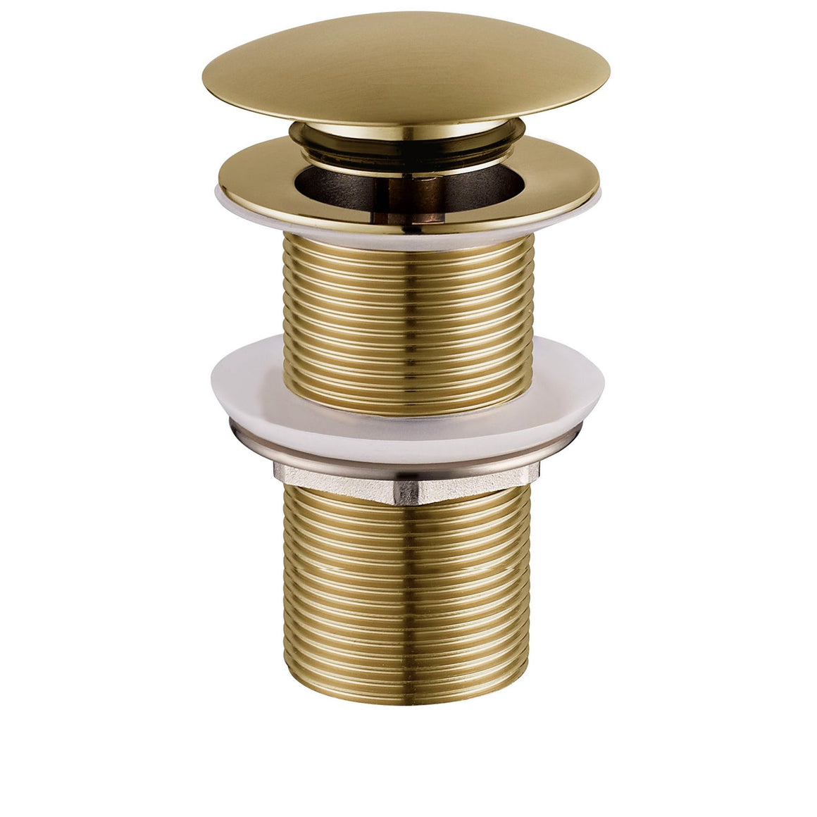 Wiesbaden UniMatch clickwaste afvoerplug verlengd 5/4" geborsteld messing PVD - productfoto