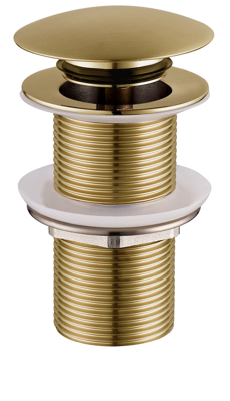 Wiesbaden UniMatch clickwaste afvoerplug verlengd 5/4" geborsteld messing PVD - productfoto