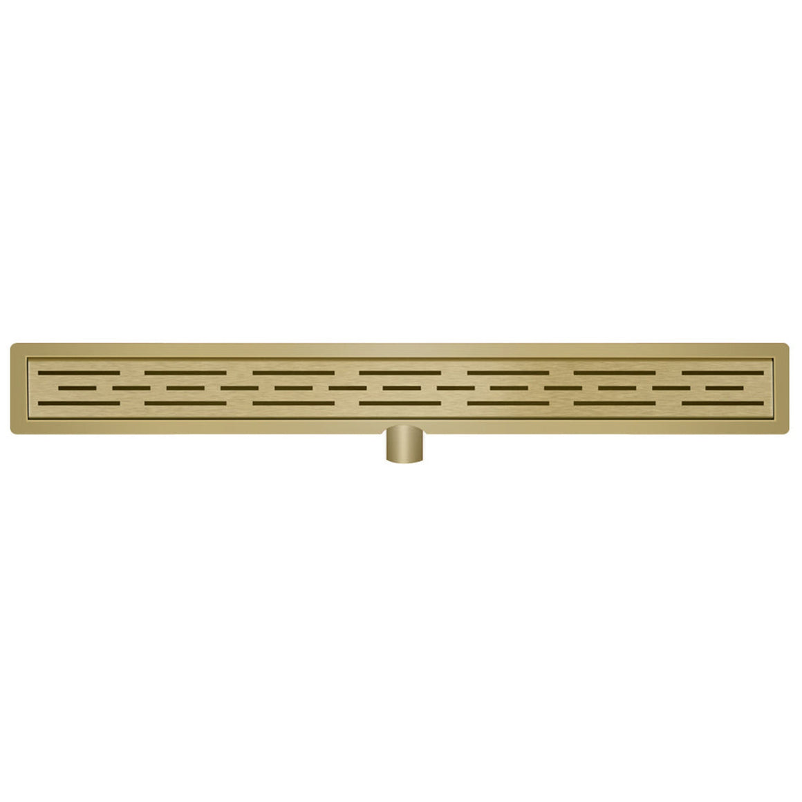 Wiesbaden douchegoot met flens en rooster PVD 100 cm / Geborsteld messing - productfoto
