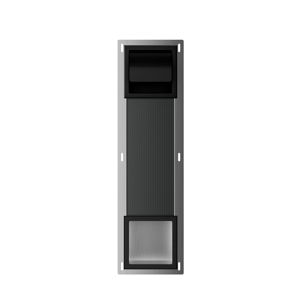Xellanz Rocko toiletrolhouder met klep en reserverolhouder Mat zwart - productfoto