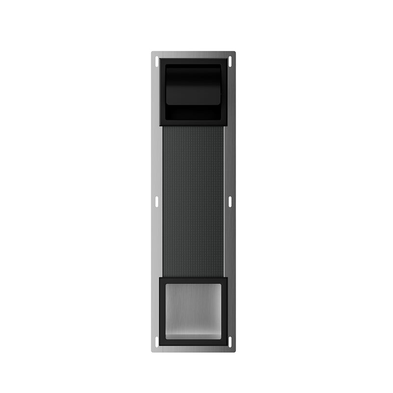 Xellanz Rocko toiletrolhouder met klep en reserverolhouder Mat zwart - productfoto