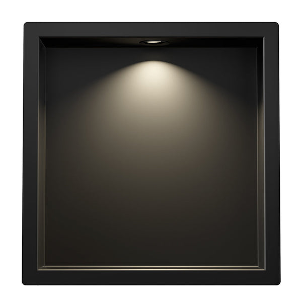 Demis encastrables avec LED 30 x 30 x 7 cm mat noir