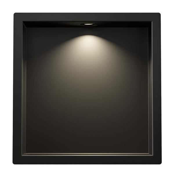 Demis encastré Wiesbaden 30X30X7Cm avec LED en mat noir