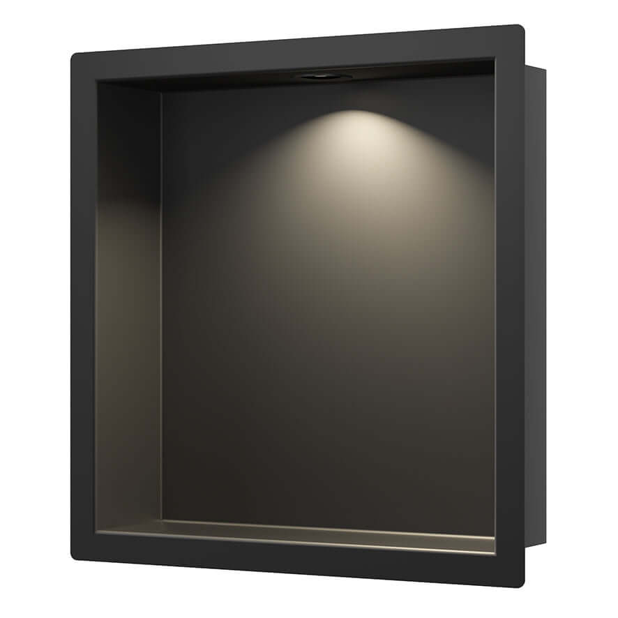Demis Inbouwnis Wiesbaden 30X30X7Cm met LED in Mat Zwart
