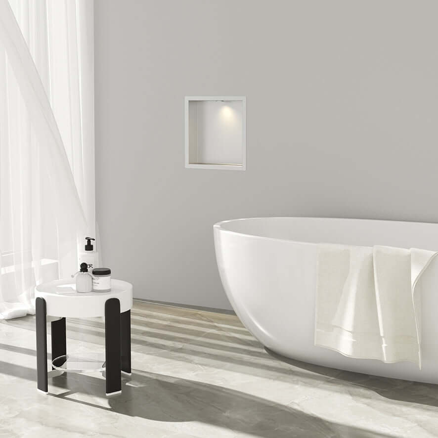 Wiesbaden Demis Inbouwnis 30x30x7 cm met LED RVS