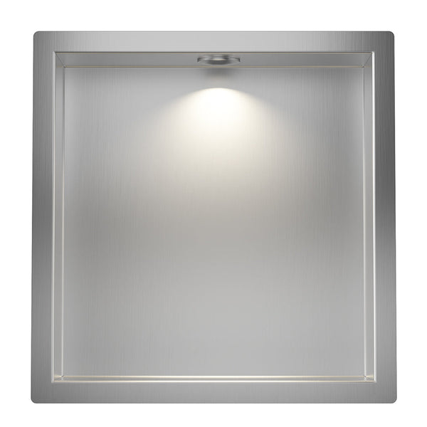 Demis encastrables avec LED 30 x 30 x 7 cm inox
