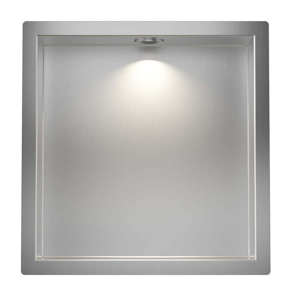 Wiesbaden Demis Inbouwnis 30x30x7 cm met LED RVS