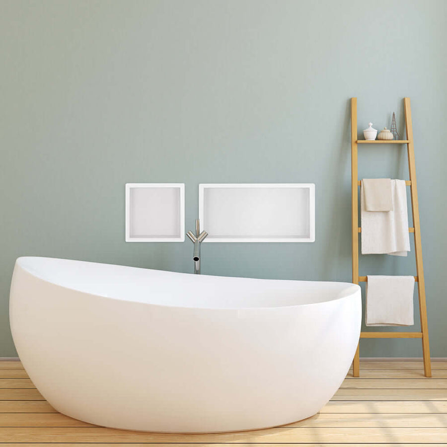 Excellence Inbouwnis Wiesbaden 30X30X10Cm in RVS Mat Wit