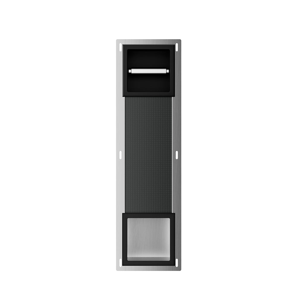 Xellanz Rocko toiletrolhouder zonder klep en reserverolhouder Mat zwart - productfoto
