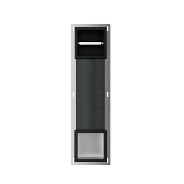 Porte-rouleau de papier toilette Rocko sans couvercle et support de rouleau de réserve encastré mat noir