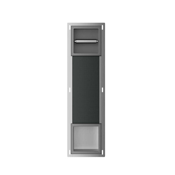 Porte-rouleau de papier toilette Rocko sans couvercle et support de rouleau de réserve encastré gunmetal