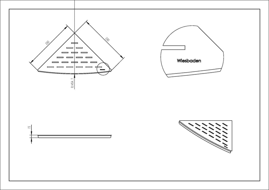 Matzwarte hoekplank Wiesbaden 29X29 Cm